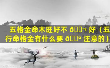 五格金命木旺好不 🐬 好（五行命格金有什么要 🌺 注意的）